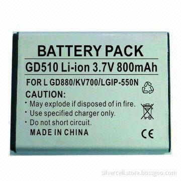 Li-ion Battery Packs for LG GD510, with 800mAh Capacity